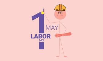 Happy Labor Day 1st May. Greeting card.May 1 labor day paper banner. Vector illustration.