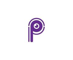 Illustration P letter icon. P Letter Logo Template vector icon design. Initial P logo with eye icon.