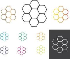 Fondo abstracto de vector de tecnología hexagonal. destellos multicolores brillantes bajo hexágono en tecnología de fondo moderno futurista. ilustración de vector de cuadrícula de textura de panal multicolor.