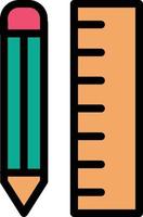 Pencil Ruler Vector Icon Design
