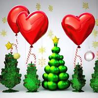 balloon, christmas, birthday, xmas, happy, shine, heart, tree photo