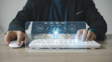 Digital transformation technology strategy, IoT, internet of things. transformation of ideas and the adoption of technology in business in the digital age, enhancing global business capabilities. Ai photo