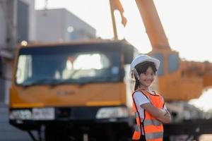 Asian little girl future engineers photo