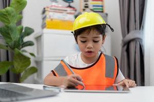 Asian little girl future engineers photo