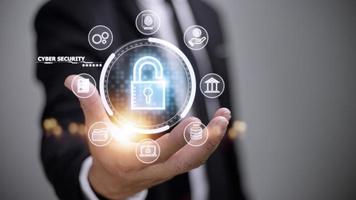 Cyber security internet and networking concept. information security and encryption, secure access to user's personal information, secure Internet access, cybersecurity. photo
