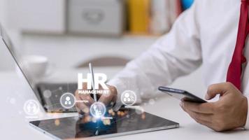 Human Resources HR management Recruitment Employment Headhunting Concept. photo