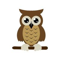 Vector illustration of a brown owl