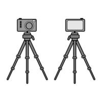 Vector illustration of tripod and digital camera