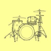 Vector illustration of musical instrument drum set