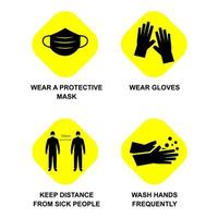 Vector illustration of how to protect yourself during a pandemic