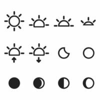 diseño de vector de icono de sol y luna