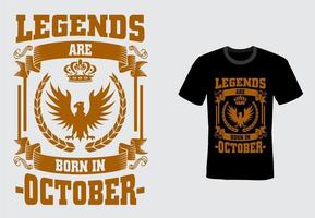 Vector t-shirt design for people born in october