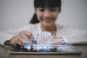 STEM Education Concept, STEM. Science Technology Engineering Math. Sci-Tech. Tech. Education concept. photo