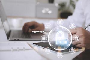 Cyber security internet and networking concept. information security and encryption, secure access to user's personal information, secure Internet access, cybersecurity. photo
