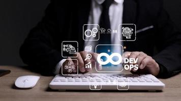 DevOps Methodology Development Operations agil programming technology concept. photo
