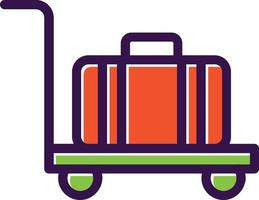 Luggage Cart Vector Icon Design