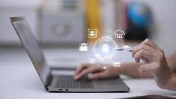 Cyber Protection Data Security Internet Privacy Internet technology concept on virtual screen. photo