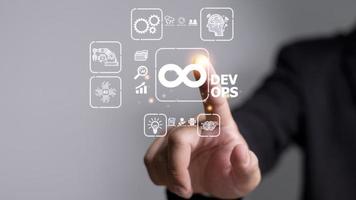 DevOps concept, software development and IT operations, agile programming photo