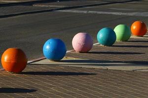 Pavement along the road for pedestrian traffic. photo