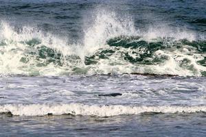 Coast of the Mediterranean Sea in northern Israel. photo