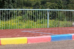 Pavement along the road for pedestrian traffic. photo