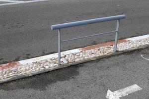 Pavement along the road for pedestrian traffic. photo