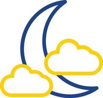 Cloud Moon Vector Icon Design