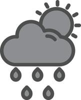 Cloud Sun Rain Vector Icon Design