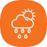 Cloud Sun Rain Vector Icon Design