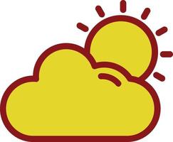 Cloud Sun Vector Icon Design