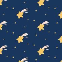 Childrens pattern with stars. Simple seamless night sky pattern. Vector illustration. Space pattern.