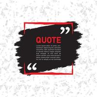 Modern communication quote frame on white with abstract red and black brush stroke vector