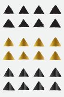 Set of grunge triangle border frames with black gold and metallic color vector