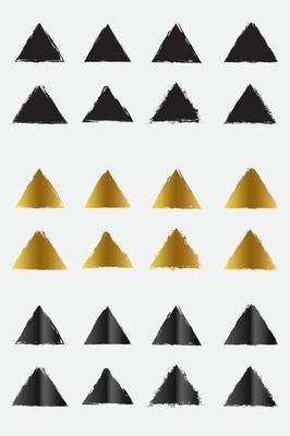 Set of grunge triangle border frames with black gold and metallic color