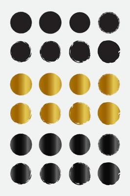 Set of grunge circle border frames with black gold and metallic color