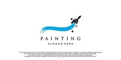 Painting logo design renovation icon, painting home services icon,full color and unique Premium Vector