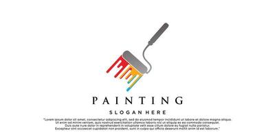 Painting logo design renovation icon, painting home services icon,full color and unique Premium Vector