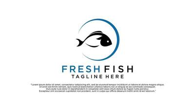 vector premium de diseño de logotipo de pescado fresco