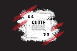 Modern communication quote frame on black with abstract white and red brush stroke vector