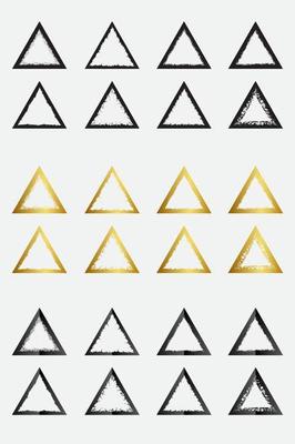 Set of grunge triangle border frames with black gold and metallic color