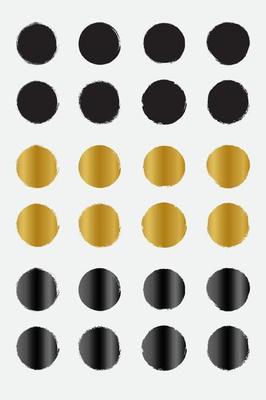 Set of grunge circle border frames with black gold and metallic color