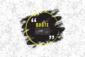 Modern communication quote frame on white with abstract yellow and black brush stroke vector