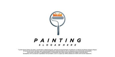 Painting logo design renovation icon, painting home services icon,full color and unique Premium Vector