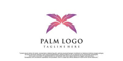 Palm logo design vector with creative simple and unique concept