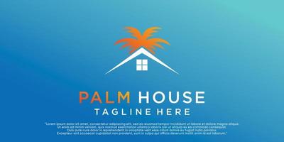 Palm house design vector with creative simple and unique concept Premium Vector