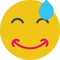 Grin Beam Sweat Vector Icon Design