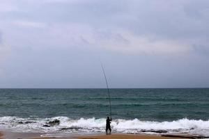 Coast of the Mediterranean Sea in northern Israel. photo