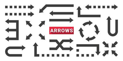 Vector arrows set. Collection different arrows sign. Modern simple arrows. Vector illustration