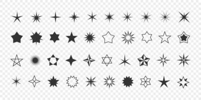 iconos de estrellas. colección de estrellas. estrellas simples modernas. estrellas conceptuales. ilustración vectorial vector
