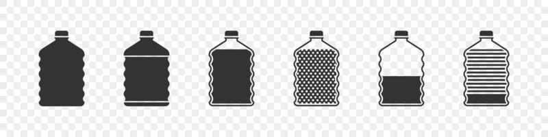 botellas colección de botellas de plástico. concepto de iconos de botellas planas. ilustración vectorial vector